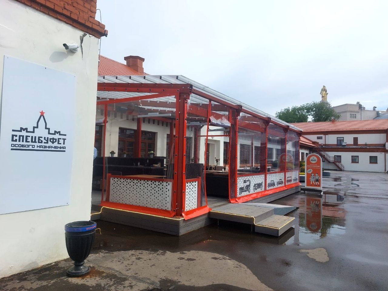 ПВХ шторы для летней террасы кафе в Егорьевске